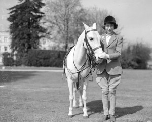 21st April 1939: Princess Elizabeth with a pony in Windsor Great Park, Berkshire. (Photo by Central Press/Getty Images)