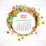 Calendar for 2014, october
